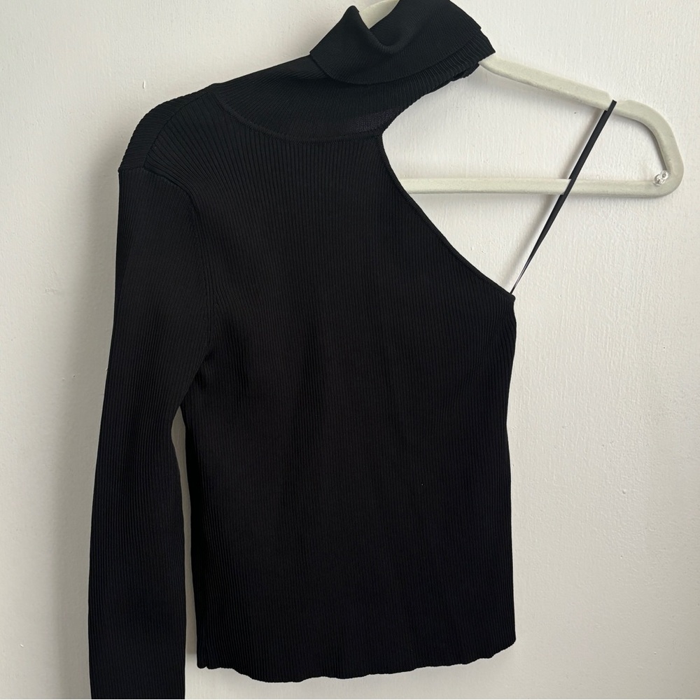 Zara One Sleeved Turtle Neck Top